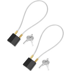 Helmet Lock 2 Pack Keyed Alike with 37cm Plastic Coated Metal Cable & 4 Keys