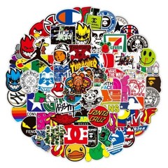 100 PCS cool brand sticker stickers Vinyl Skateboard Luggage Pack Logo Decals