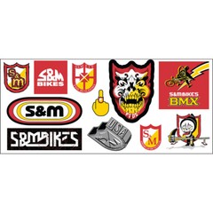 New S&M PROMO STICKER Sheet / Decals BMX 9″x4″ Retro Old School 11 Stickers !