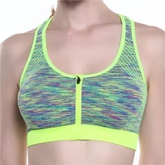 Women Sports Bra Front Zipper High Impact Breathable Shock Proof Yoga Running