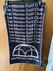 Vintage San Marcos Golf Club Golf TowelWith Carabiner Clip To Attach To Bag