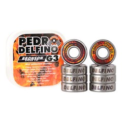 Bronson Speed Co Skateboard Bearings Pedro Delfino Pro G3 Fire Graphic