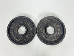 Lot Of 2 Weider 2 1/2 Kilo 5 1/2 Pounds Barbell Olympic 2” Hole Weight Plates