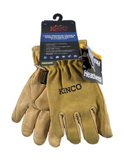 NEW Kinco 94HK Men’s Lined Grain Suede Pigskin Gloves Heat Keep Lining MEDIUM