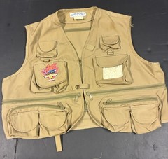 Camel Joes Fish & Game Club Light Khaki Vest – Multiple Pockets One Size Youth