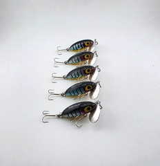 (5) Fred Arbogast Jointed 1/4 oz Jitterbug Top Water Fishing Lures Lot of 5