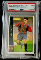 🇪🇸2002 Andres Iniesta Mundi Cromo Liga Rookie RC #666 Mundicromo PSA 5