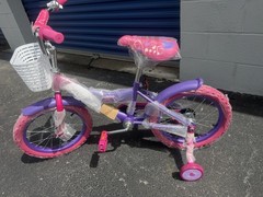 KUGOO Kids Bicycle Pink & Purple Girls Bike w/ Training Wheels & Basket New