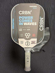 NEW CRBN 2 TruFoam Waves Square Pickleball Paddle w/ Free Cover, Carbon Fiber