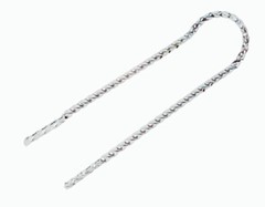 23″ LONG TWISTED STEEL SQUARE SHORT BACK SISSY BAR IN CHROME USED FOR 24″ BIKES.
