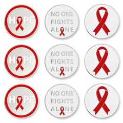 PinMart’s Red Ribbon Awareness Bundle Pack of 9 Golf Ball Markers