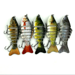 Multi Jointed Fishing Lure Bait Bass Crank Minnow Swimbait Life Like Pike