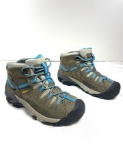 KEEN Targhee II Mid WP Hiking Boots Women’s 10 Gray Blue Waterproof Leather