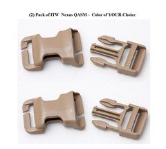 ITW QASM Quick Attach Buckle for MOLLE -2 Pack – Tan Black Coyote Brown – NEW