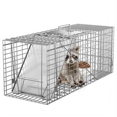 Live Animal Cage Trap 32″ X 12.5″ X 12″ Humane Rodent Raccoon Cage w/Iron Door