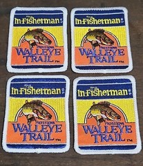 Lot of 4 Vintage In-Fisherman Professional Walleye Trail Fishing Patches New