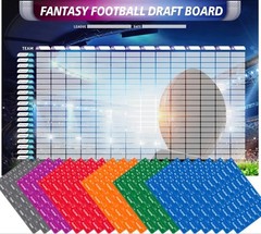 Fantasy Football Draft Board Poster Matte Laminated PP w/ 560 Label Stickers