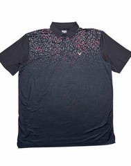 Callaway Opti-Dri Golf Polo Shirt Mens Large Short Sleeve Black Geometric