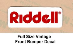 NOS Full Size 1970s Style Front Bumper Decals for Full Size Riddell Helmets