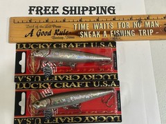 LOT OF 2 LUCKY CRAFT Gunfish 115NF ~None Feather~BP GOLDEN SHINER COLOR TOPWATER