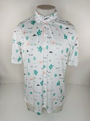 SWANNIES – NEW w TAG – Texas Desert Cactus Western Horseshoe L Golf Polo Shirt