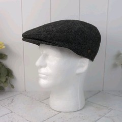 EPOCH Men’s Black Wool Tweed Newsboy Ivy Cabbie Driving Cap Medium IV2150