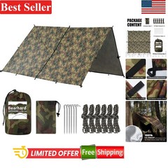 UV-Resistant Waterproof Tarp for Hiking and Fishing – Compact 10×10 Shelter Kit