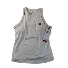 FILA Womens High Neck Tennis Tank Top White Built In Bra Size Large NWT