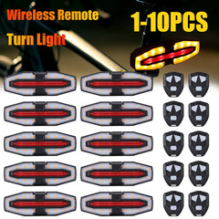 Remote Bike Taillight Turn Signal Light Wireless USB Rear Light Warning Lantern