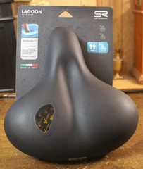 Selle Royal Lagoon Black Royal Gel Bike Saddle Seat w Seatpost Clamp #5958 Italy