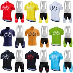 Men’s Bike Clothing Full Zip Cycling Jersey and Bib Shorts Padded Set S-5XL