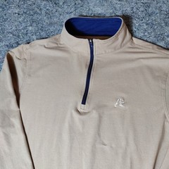 Rhoback Mens Tan Khaki Performance Q-Zip Pullover Medium Golf