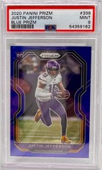 2020 Panini Prizm Justin Jefferson Blue Prizm SP PSA 9 Vikings