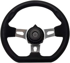 Off-Road Kart Steering Wheel 270mm 3 Spokes Vehicle PU Foam Interior black