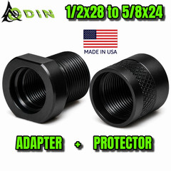 ODIN WRKS HIGH QUALITY USA Adapter 1/2×28 to 5/8×24 BLACK Stainless Steel 416R