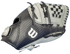Wilson A360 12.5″ Softball Glove RHT Black Carbonlite Grey Leather A03RB21125