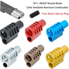 1911 .45 ACP Muzzle Brake Compensator Anodized Aluminum Finish Color Var-A