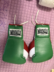 Necalli Lace-Up Sparring Boxing Gloves – Green Red White 16oz