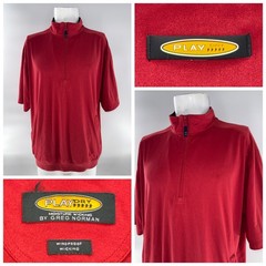 Greg Norman PlayDRY 1/2 Zip Pullover Men’s L Red 100% Polyester YGI B6-12