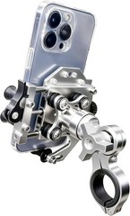 Motorcycle Phone Mount with Vibration Dampener, Aluminum Alloy Bike Phone Holder