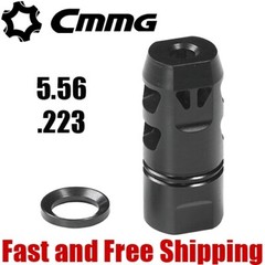 CMMG 223/5.56/22LR/224 Valkyrie ZEROED 2.0 Muzzle Brake 5/8×24 TPI-Black Nitride