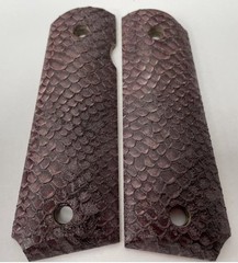 Altamont Wood Grips – 1911 Govt Textured Dark Birch Scaled UV Spray finish Nice!