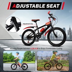 20″ Kids Bike Bicycle MTB Mountain Bike 7 Speed High Carbon Steel Bike City Bike