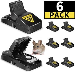6Pcs Mouse Traps Rat Mice Rodent Killer Snap Trap Reusable Heavy Duty Pest Trap
