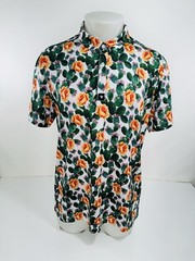 BAD BIRDIE – Cactus Desert Floral Print Mens M Golf Polo Shirt – EXCELLENT