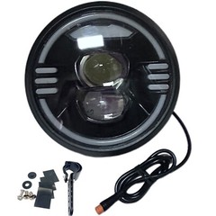 3 Pin Male Plug Horn 2-in-1 Electric Bike Headlights 48V60V72V Front Light