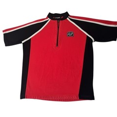 Fox Racing Jersey Mens Medium Red Black Quarter Zip Short Sleeve Cycling Shirt