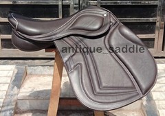 New Brown Leather Jumping Close contact, Double Flap Changeable Gullets Saddle