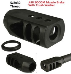 All Steel 458 SOCOM 5/8×32 TPI Tanker Style Competition Muzzle Brake Compensator