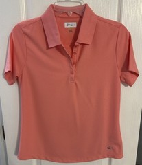 Greg Norman Women’s Coral Play Dry Golf Polo Shirt Size Medium Short Sleeve
